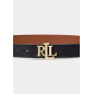 RALPH LAUREN - Cintura double-face martellata con logo